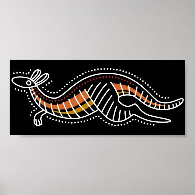 Poster Conception pointillée Kangaroo (Devant)