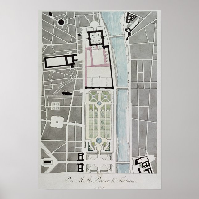 Poster Conception pour joindre les Tuileries au Louvre (Devant)