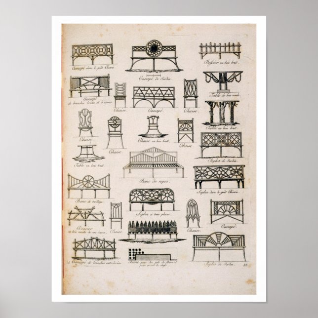 Poster Conception pour les sièges de jardin, de 'A Compen (Devant)