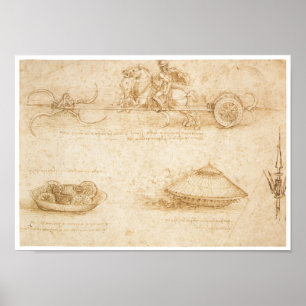 Poster Conception pour une voiture blindée, Leonardo da V