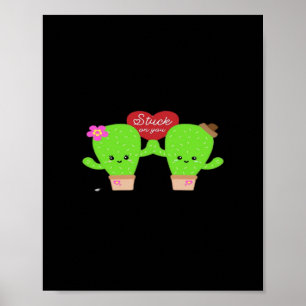 Poster Conception Réfléchie de Coeur de Plante de Cactus