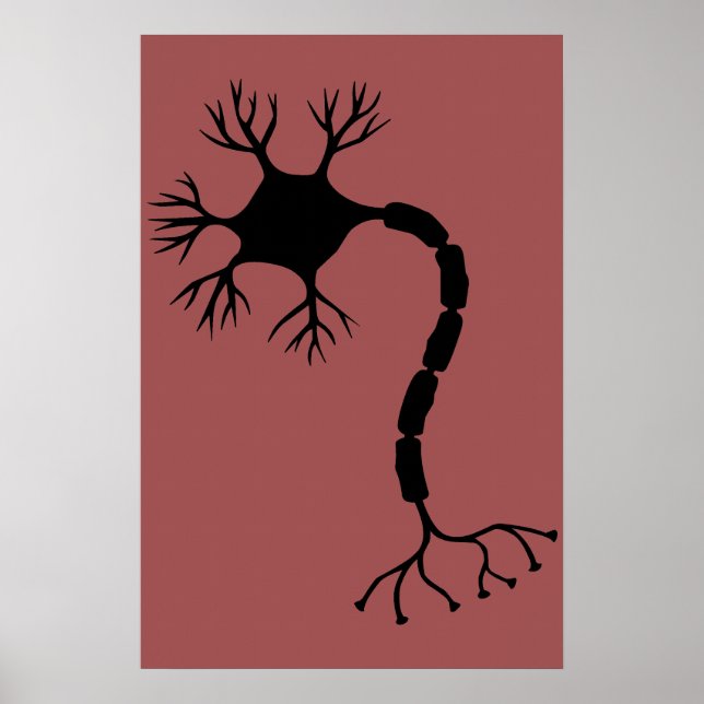 Poster Conception simple de neurone noir (Devant)