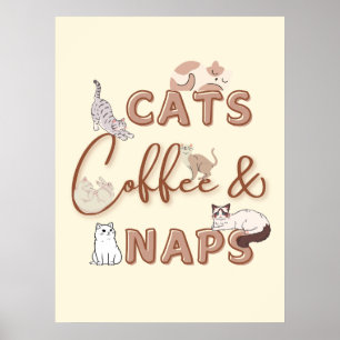 Poster Conception sympa pour les amateurs de chats et de 
