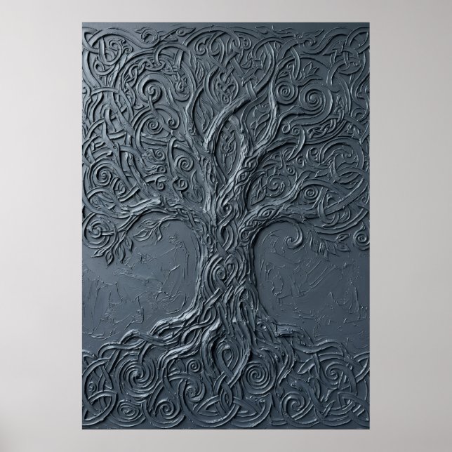 Poster Conception texturée de l'arbre de vie (Devant)