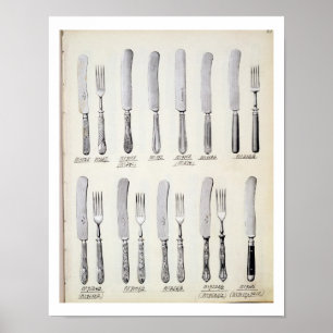 Poster Conceptions de couverts, d'un catalogue commercial