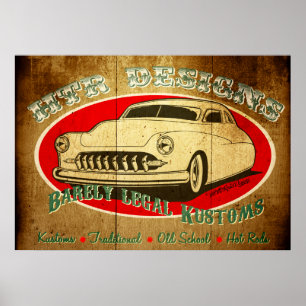 Poster Conceptions HTR Kustoms Garage à peine légal