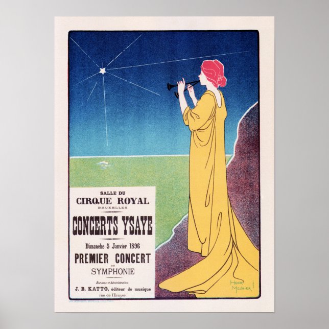 Poster CONCERT YSAYE Henri Meunier Maitres De L'affiche (Devant)