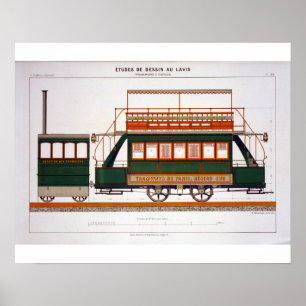 Poster Concevez pour un tram de vapeur, plaquez 126 'de