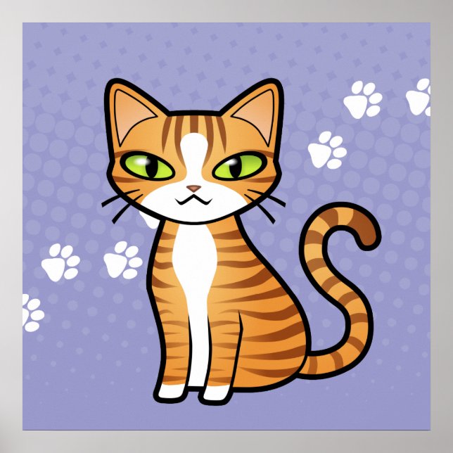 Poster Concevez votre propre chat de dessin (Devant)