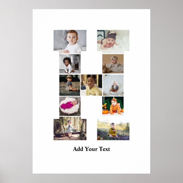 Poster Concevez votre propre lettre H photo Collage (Devant)