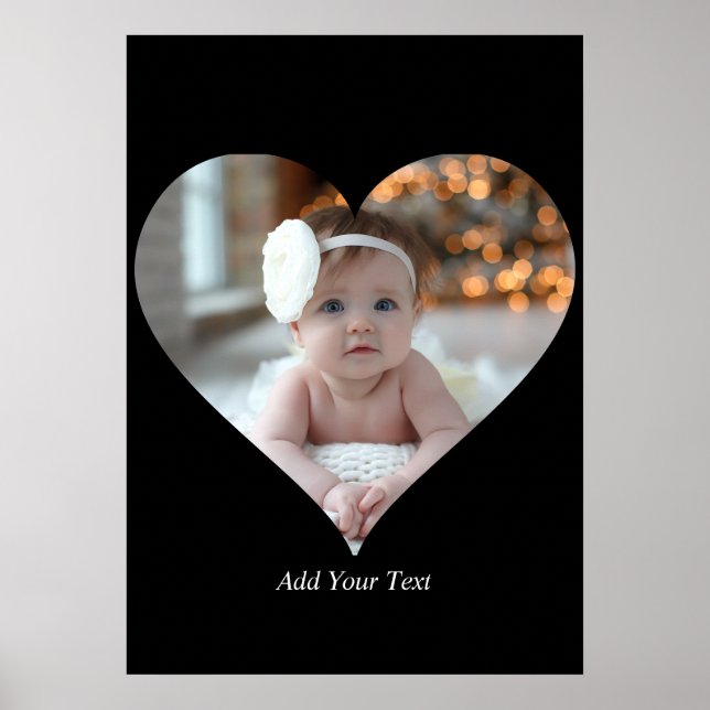 Poster Concevez votre propre photo en forme de coeur uniq (Devant)