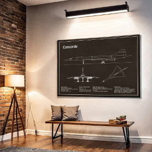 Poster Concorde - Plan directeur de l'avion