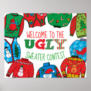 Poster Concours de sueur moche, signe de bienvenue