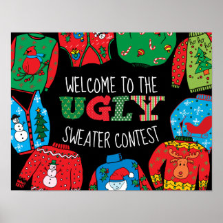 Poster Concours de sueur moche, signe de bienvenue