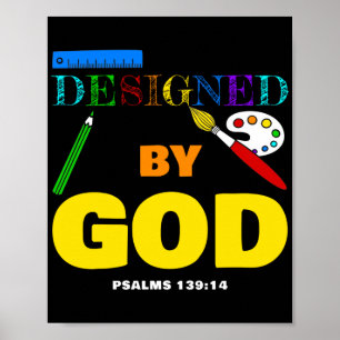 Poster Conçu Par Dieu - Psaumes 139:14 Foi Chrétienne