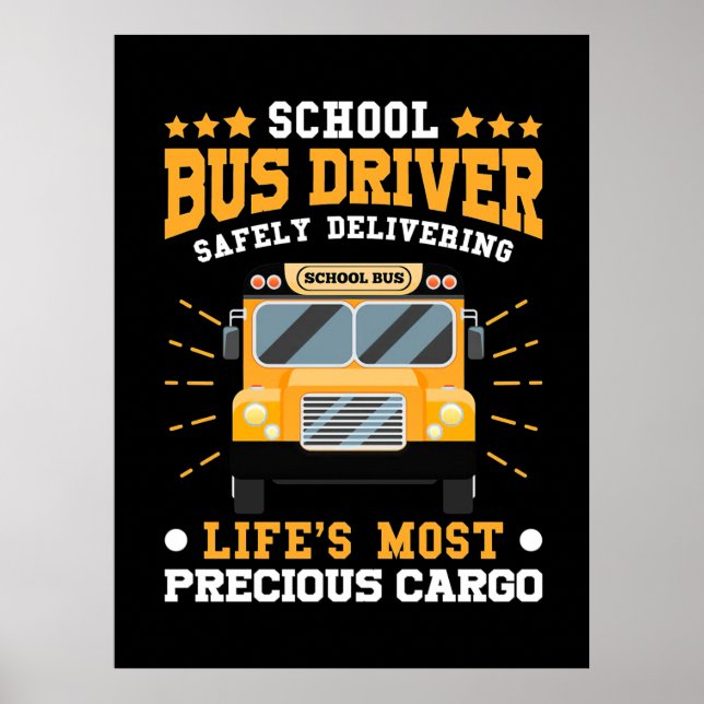 Poster Conducteur de bus scolaire en toute sécurité (Devant)