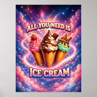 Poster Cône de glace cosmique Art