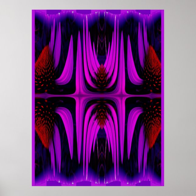 Poster Coneflower Abstrait - violet (Devant)