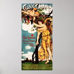 Poster CONEGLIANO Festival italien du vin 1902 Publicité