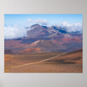 Poster cônes de cendres et montagnes au cratère haleakala