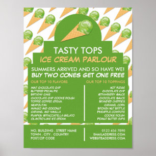Poster Cones de crème glacée, Parlante de crème glacée Pu