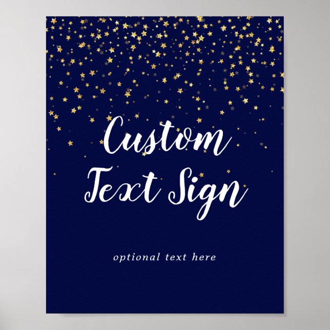 Poster Confetti d'or | Panneau texte personnalisé du Mari (Devant)