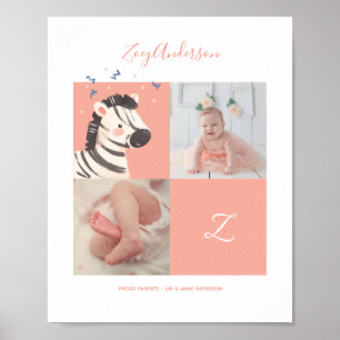 Poster Confettis de Zèbre • Alphabet Monogramme Baby Show