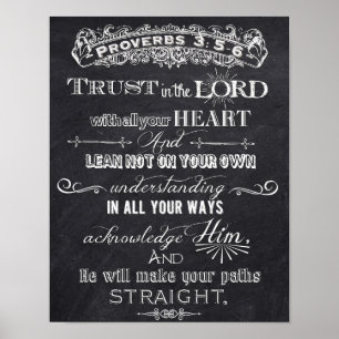 Poster Confiance Dans Le Lord Chalkboard Art numérique Po