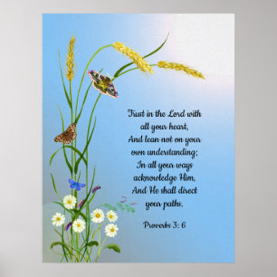 Poster Confiance dans le Seigneur avec tout ton coeur Bib