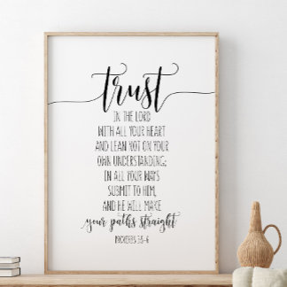 Poster Confiance Dans Le Seigneur Avec Tout Ton, Proverbe