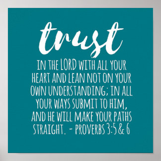 Poster Confiance dans les proverbes du Seigneur 3:5-6