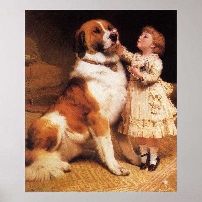 Poster Confiance de Charles Burton Barber, Saint Bernard  (Devant)