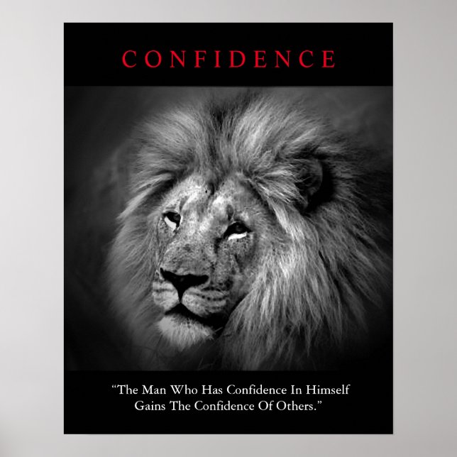 Poster Confiance motivationnelle unique Lion Inspirationn (Devant)
