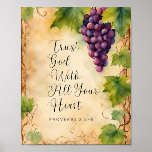 Poster Confiez-vous en Dieu de tout votre cœur Proverbes