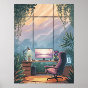 Poster Configuration de jeu relaxante et cosy - Œuvre d'a