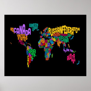 Poster Configuration de texte du monde