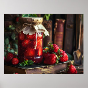 Poster Confiture de fraises maison