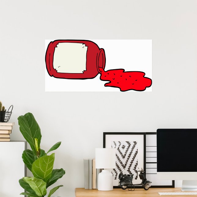 Poster Confiture déversée Cute Jelly Rouge Jar (Créateur téléchargé)