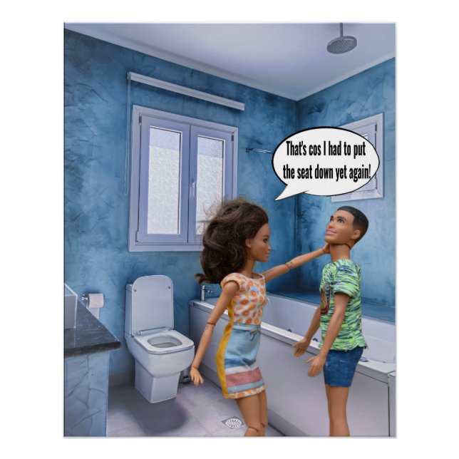 Poster Conflit de siège de toilette (Devant)
