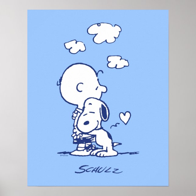 Poster Confort et sécurité | Charlie & Snoopy Hug (Devant)