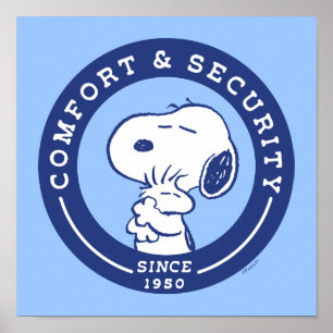 Poster Confort et sécurité Snoopy & Woodstock Hug