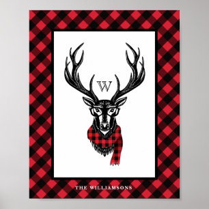 Poster Confortable et chaleureux Monogramme de rennes d