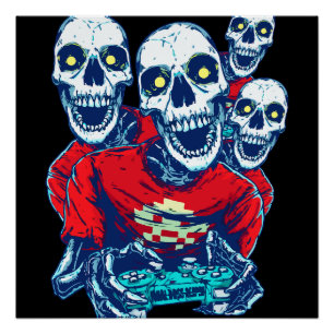 Poster Confrérie Éternelle de Jeu : Le squelette de joueu