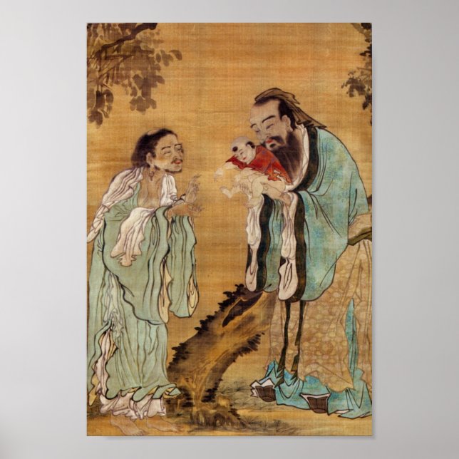 Poster Confucius, Lao Tzu et Bouddha (Devant)