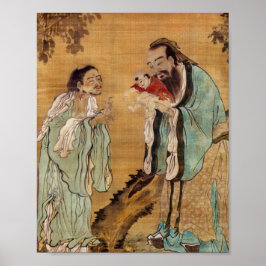 Poster Confucius présentant Bouddha à Laozi