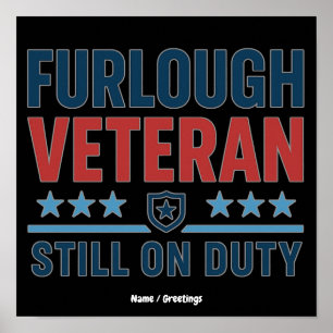 Poster Congé Veteran Toujours En Service Patriotique Mini