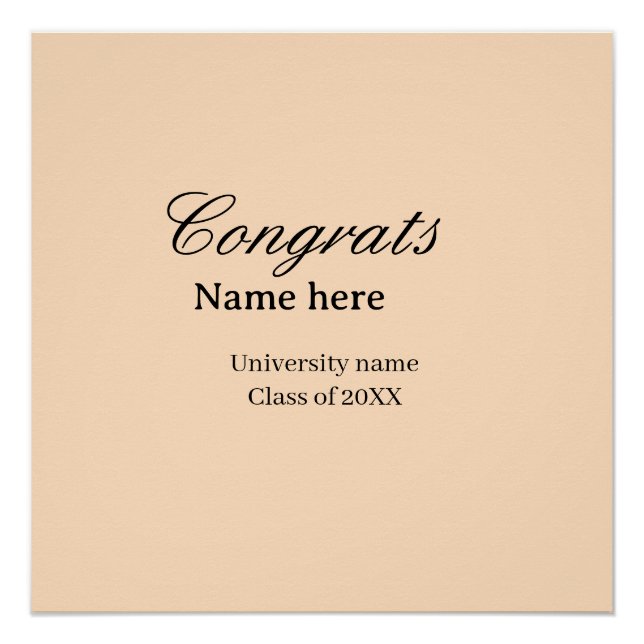 Poster Congrats graduate university name class of 20XX na (Devant)