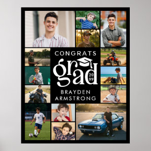 Poster Congrats Modernes Grad 14e année Photo Collage Gra