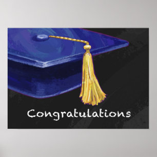 Poster Congratulation Blue and Black