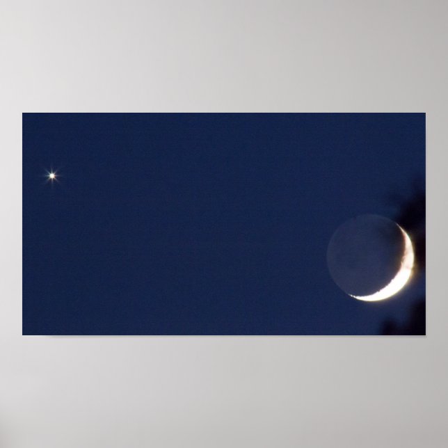 Poster Conjonction Vénus & Lune (Devant)